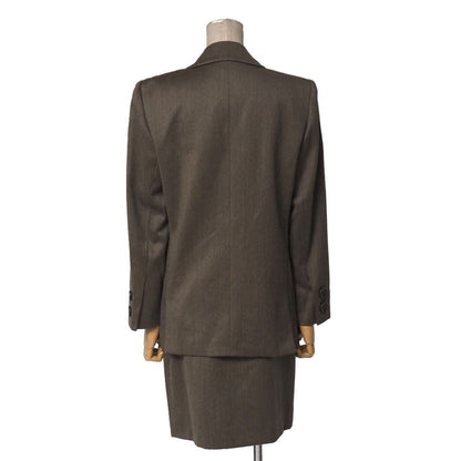 Saint Laurent Vintage Skirt Suit S Tailored Jacket Blazer Double Breasted Tuck — view 2