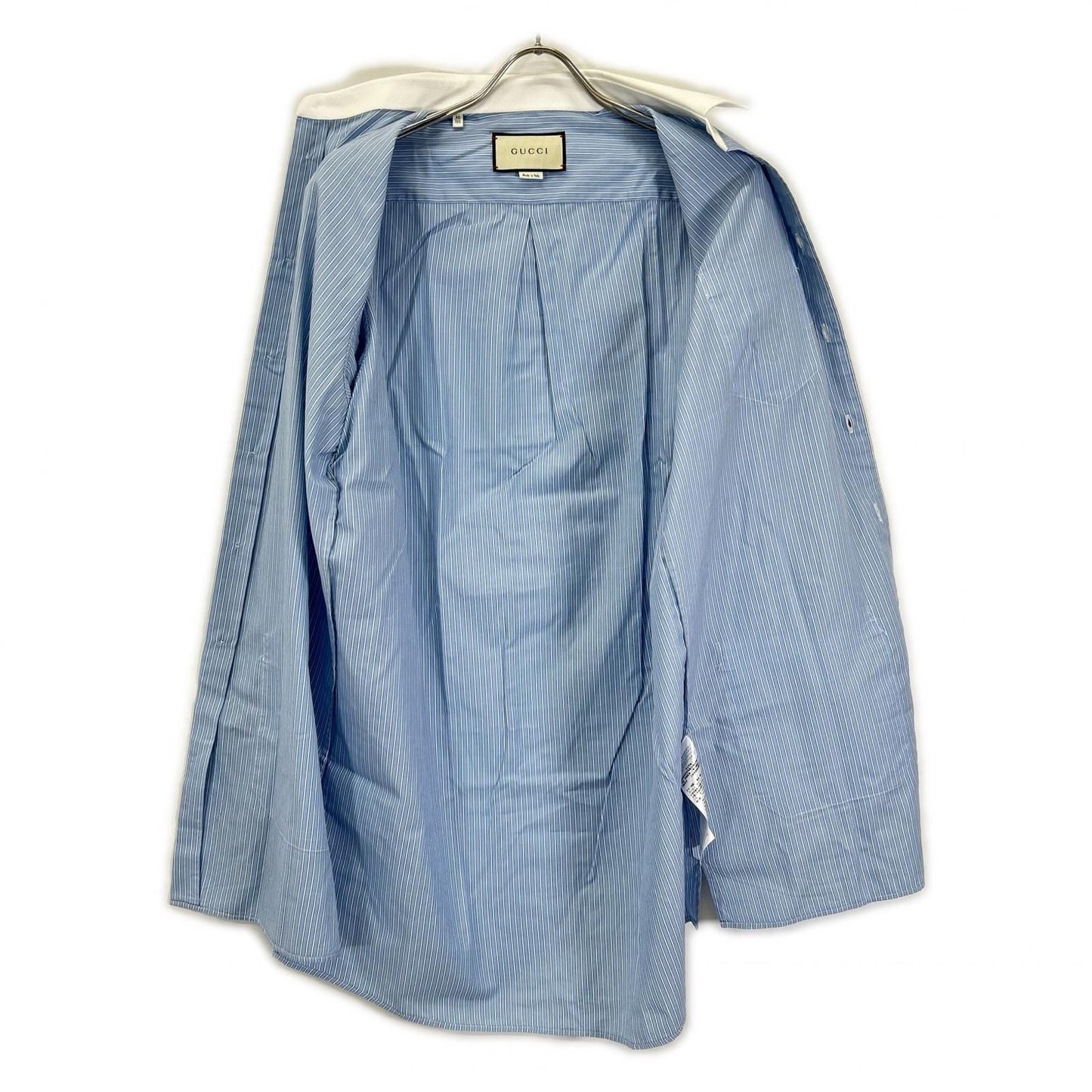 Gucci Made Lightblue Stripe embroidery Ron shirt 40 — view 3