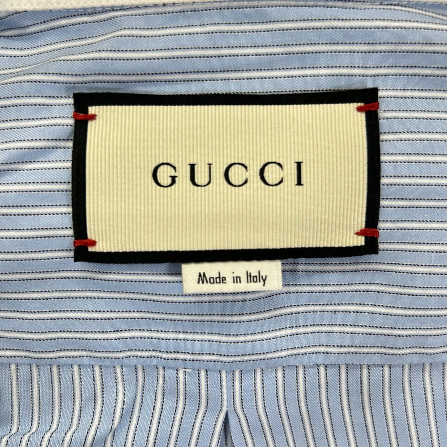 Gucci Made Lightblue Stripe embroidery Ron shirt 40 — view 4