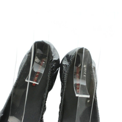 Prada Linea Rossa Ballet Shoes Nylon Ribbon Patent Black 36 — view 4