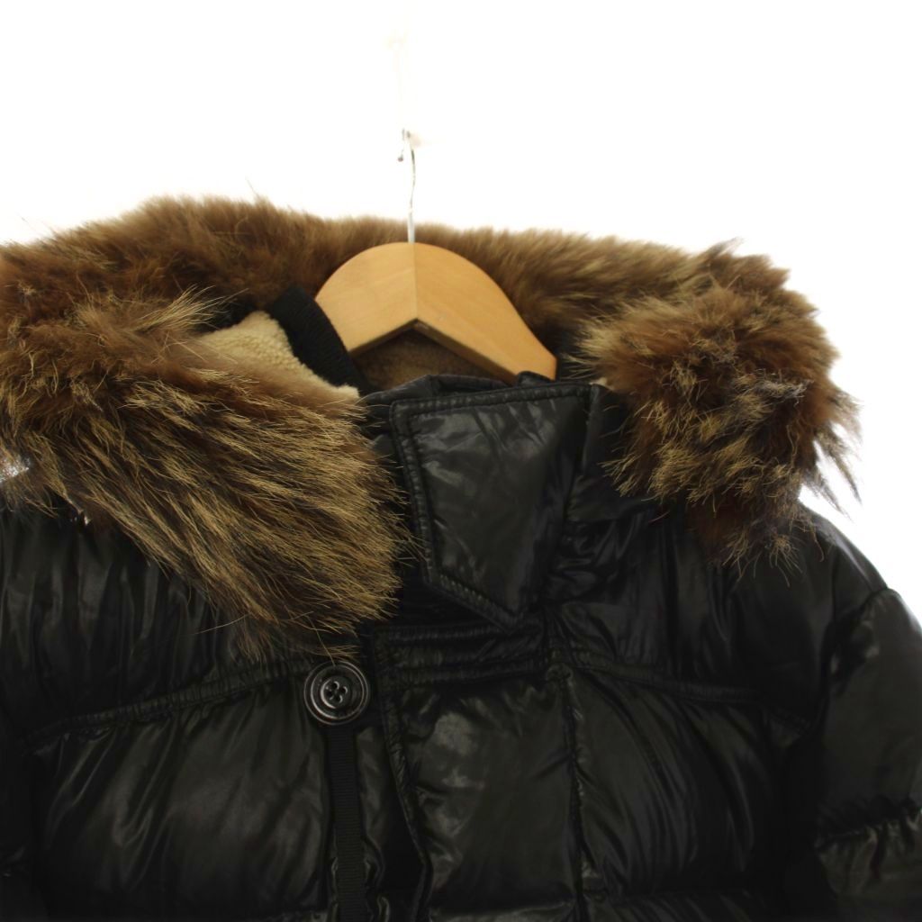 Moncler Veyle Down Jacket Hoodie Coyote Fur 4 Black — view 3