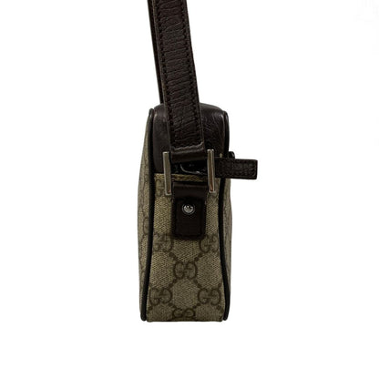 Gucci Shoulder Bag GG Plus Supreme Sherry Dark Brown Red Multi Leather — view 4