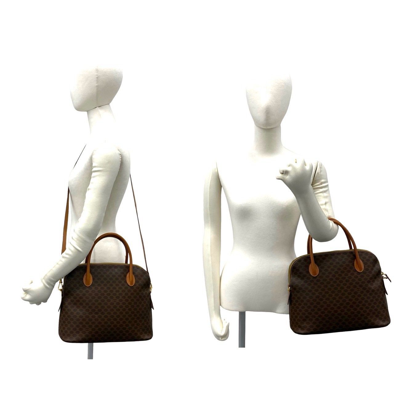 Celine Vintage Macadamia Brazon Leather 2-Way Shoulder Bag Brown — view 2