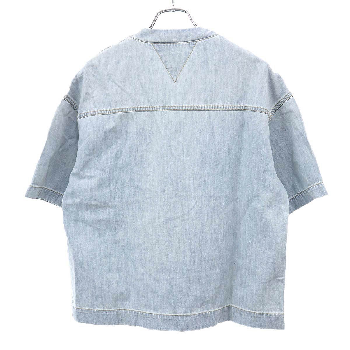 Bottega Veneta Neck Denim T-Shirt Indigo Blue XS — view 2