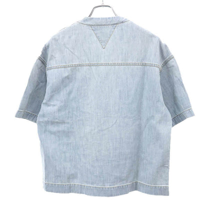 Bottega Veneta Neck Denim T-Shirt Indigo Blue XS — view 2