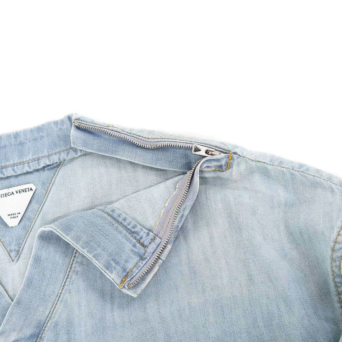 Bottega Veneta Neck Denim T-Shirt Indigo Blue XS — view 4