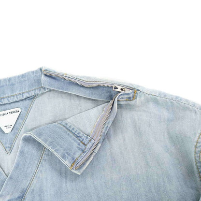 Bottega Veneta Neck Denim T-Shirt Indigo Blue XS — view 4