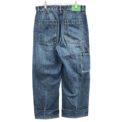 Bottega Veneta Cotton Wide Leg Denim Pants Indigo Blue 40 — view 2