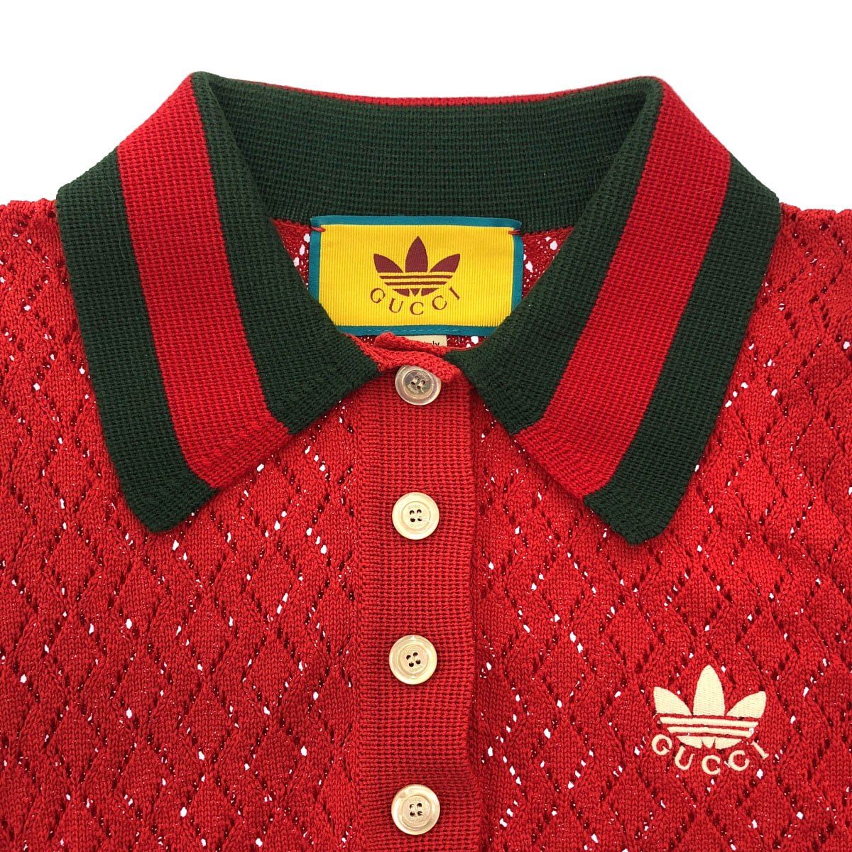 Gucci Adidas Short Sleeve Knit Polo Shirt — view 4
