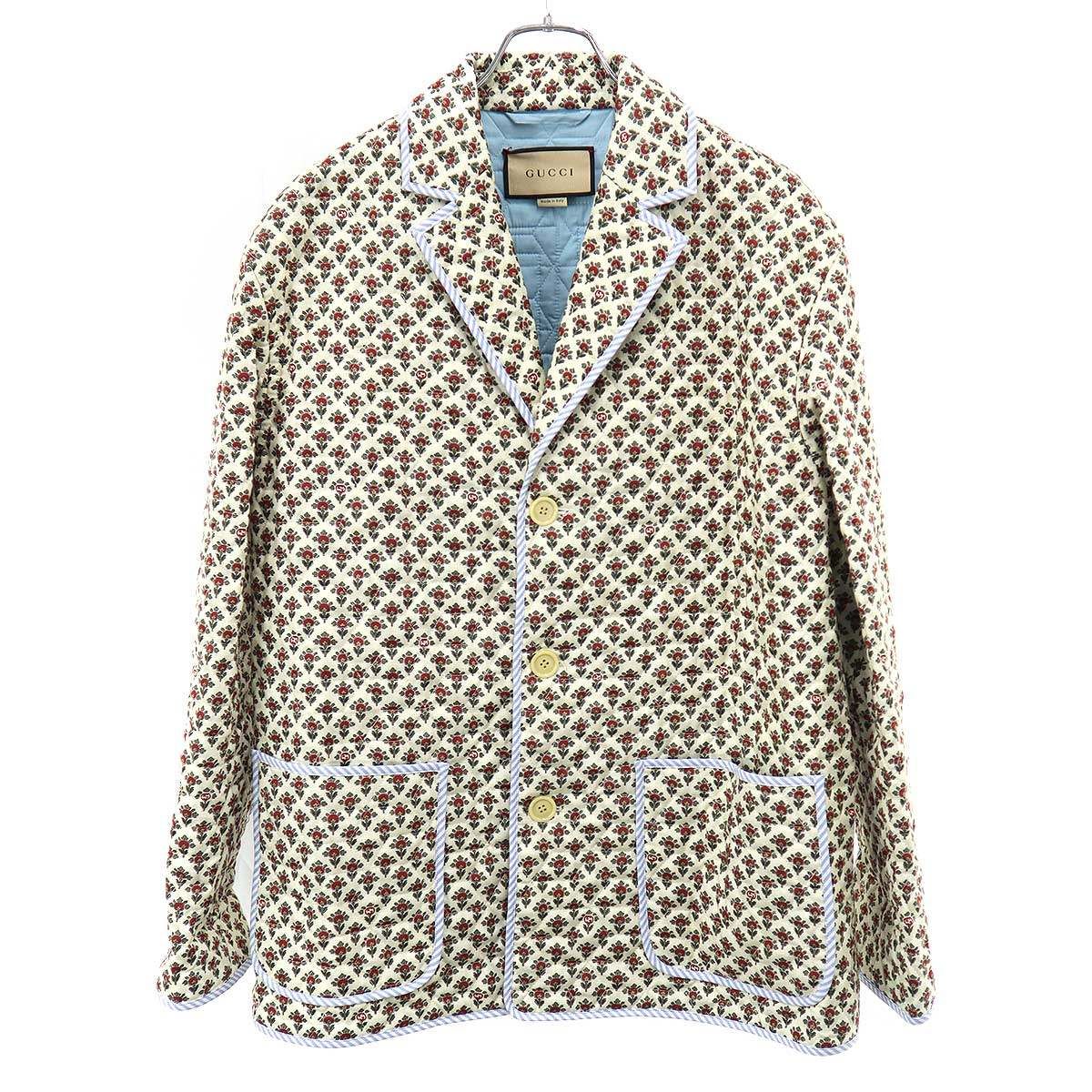 Gucci Liberty Print Linen Jacket White 46