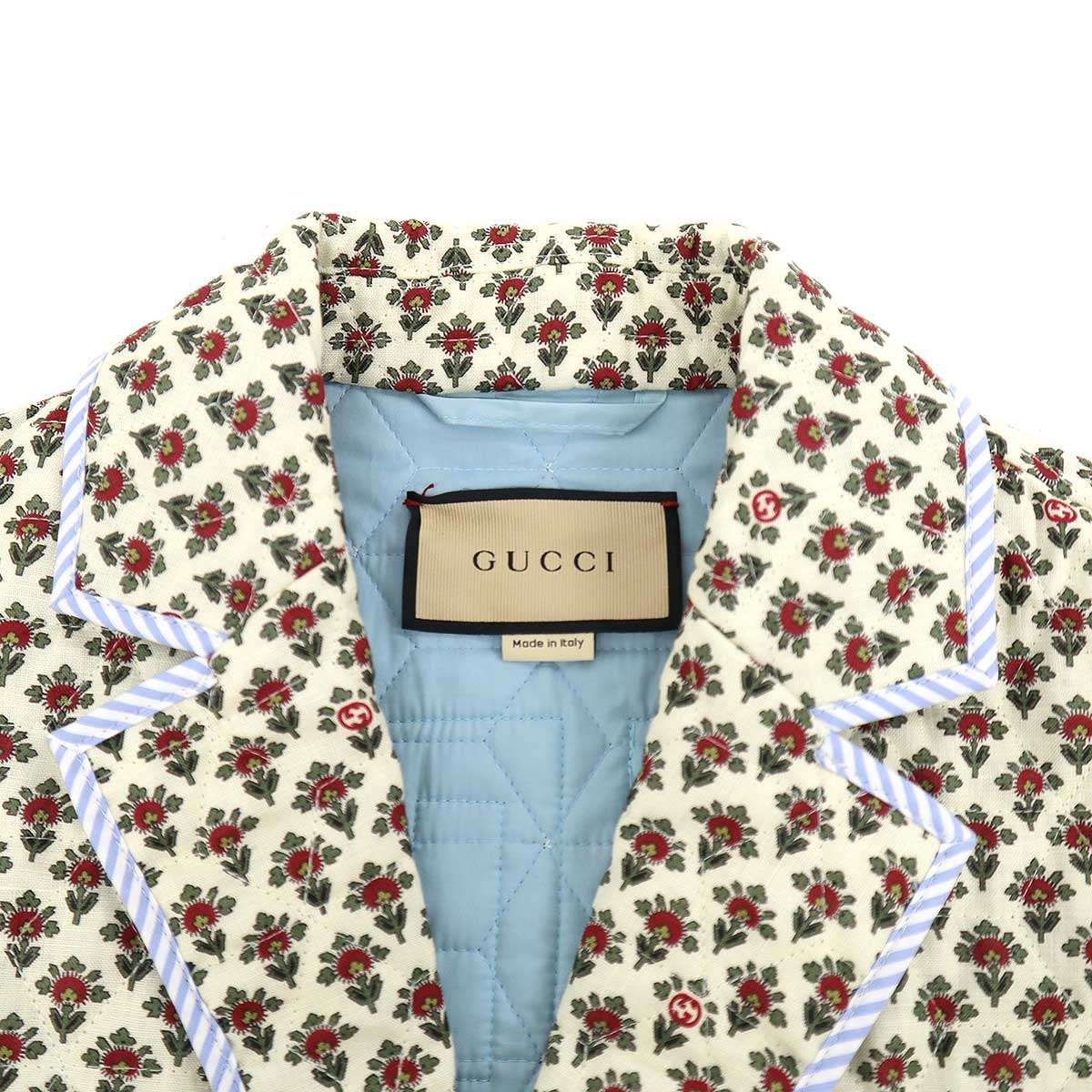 Gucci Liberty Print Linen Jacket White 46 — view 4