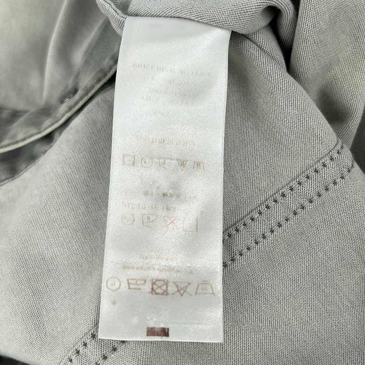 Louis Vuitton Long Sleeve Shirt Blouse Gray Denim Monogram Embroidery — view 4