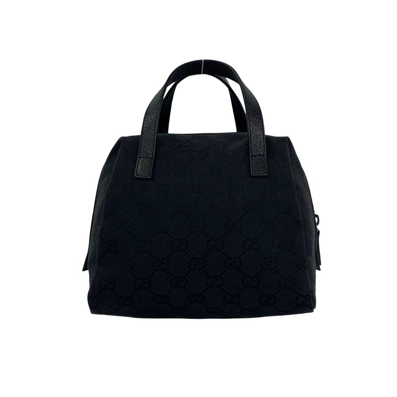Gucci GG Canvas Handle Leather Mini Boston Bag Tote Black — view 3