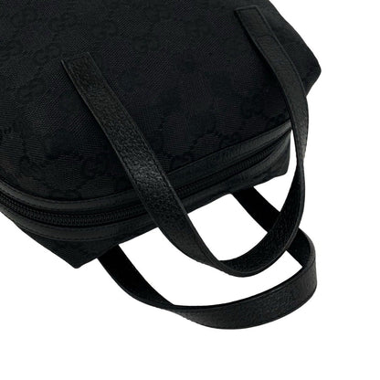 Gucci GG Canvas Handle Leather Mini Boston Bag Tote Black — view 4