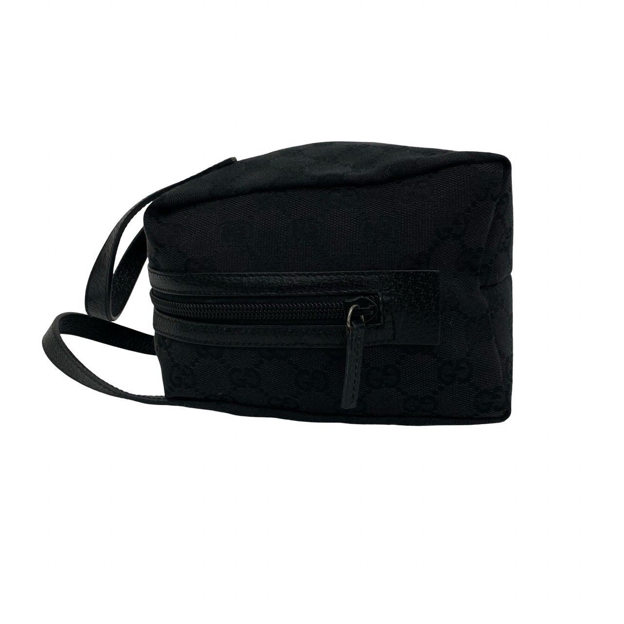 Gucci GG Canvas Handle Leather Mini Boston Bag Tote Black — view 5