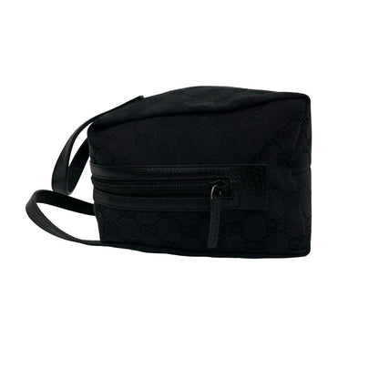 Gucci GG Canvas Handle Leather Mini Boston Bag Tote Black — view 5