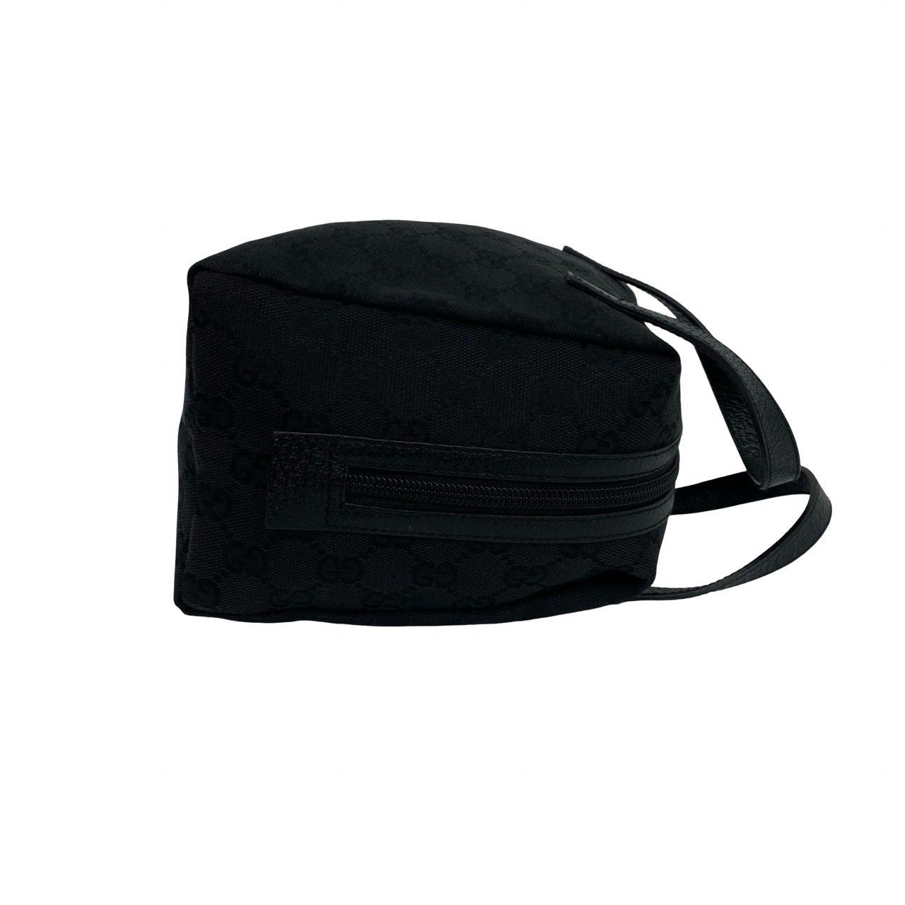 Gucci GG Canvas Handle Leather Mini Boston Bag Tote Black — view 6