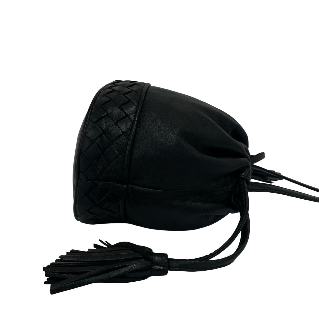 Bottega Veneta Vintage Intrecht Leather Tassel Drawstring Mini Shoulder — view 6