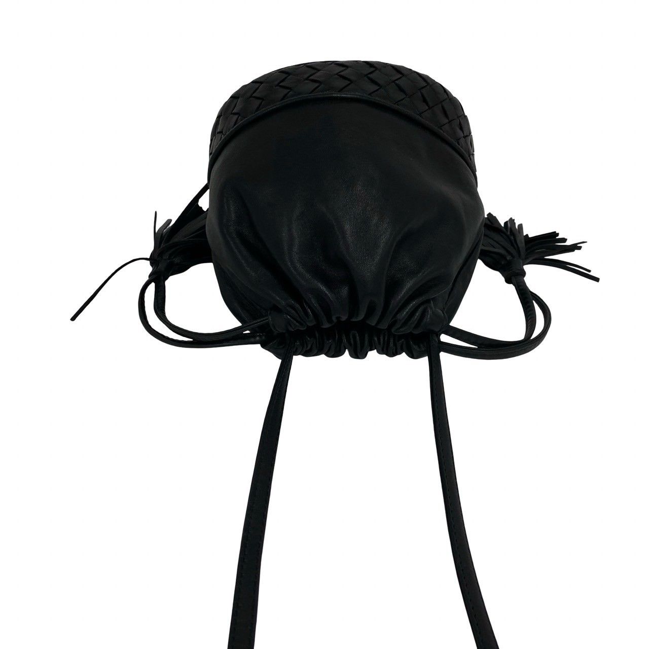 Bottega Veneta Vintage Intrecht Leather Tassel Drawstring Mini Shoulder — view 4