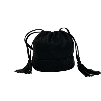 Bottega Veneta Vintage Intrecht Leather Tassel Drawstring Mini Shoulder — view 3