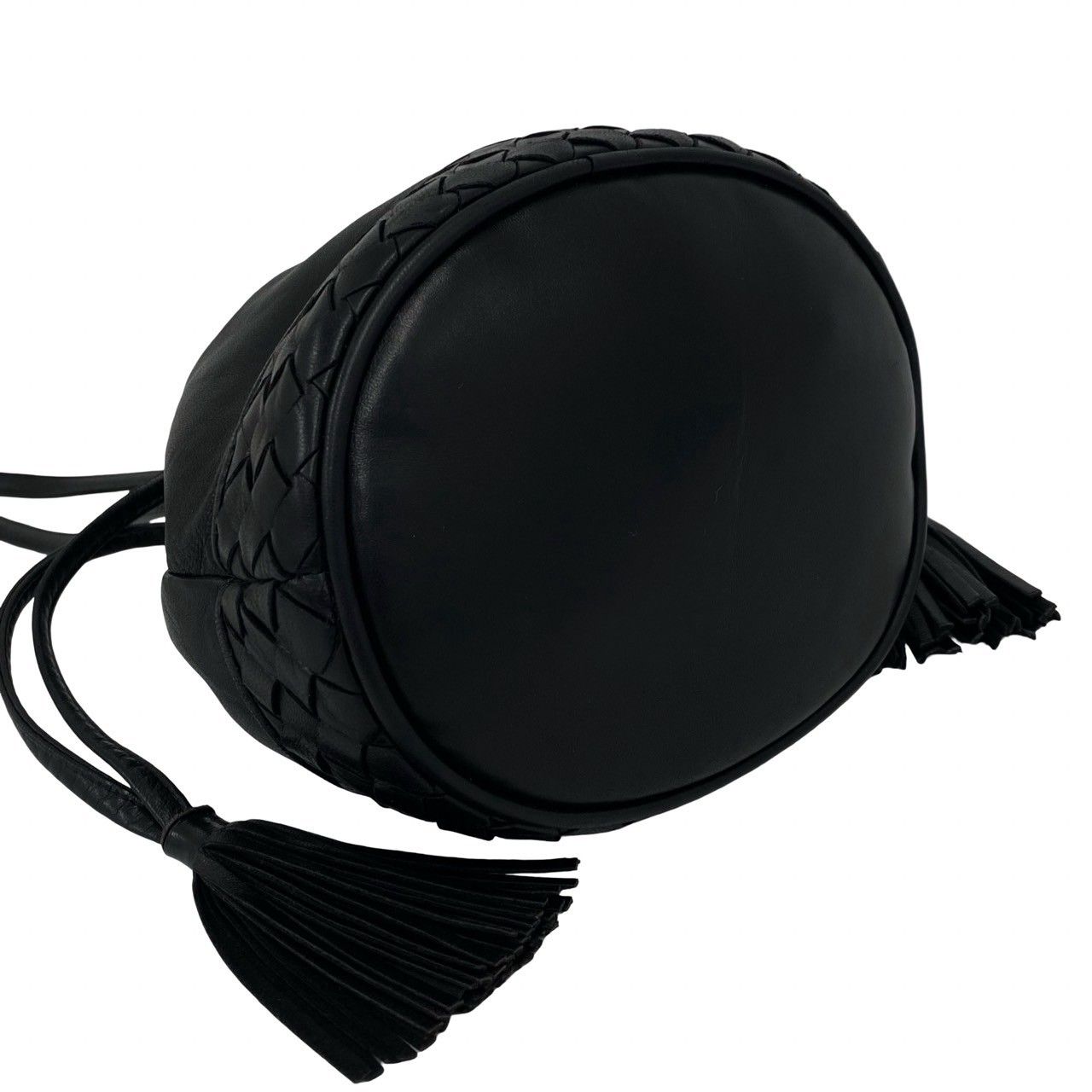 Bottega Veneta Vintage Intrecht Leather Tassel Drawstring Mini Shoulder — view 7