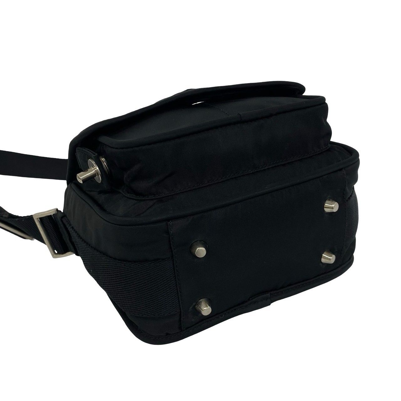 Prada Tessuto Nylon Shoulder Bag Pochette Sakosh Black — view 7