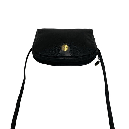 Dior Vintage CD Logo Leather Mini Shoulder Bag Pochette Black — view 4