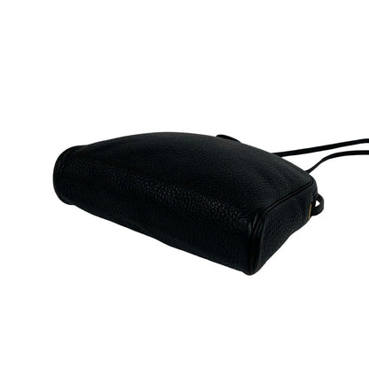 Dior Vintage CD Logo Leather Mini Shoulder Bag Pochette Black — view 8
