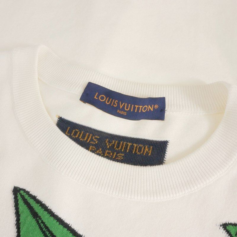 Louis Vuitton Monogram Comics Intarsia Knit Short Sleeve XL White Sweater — view 6