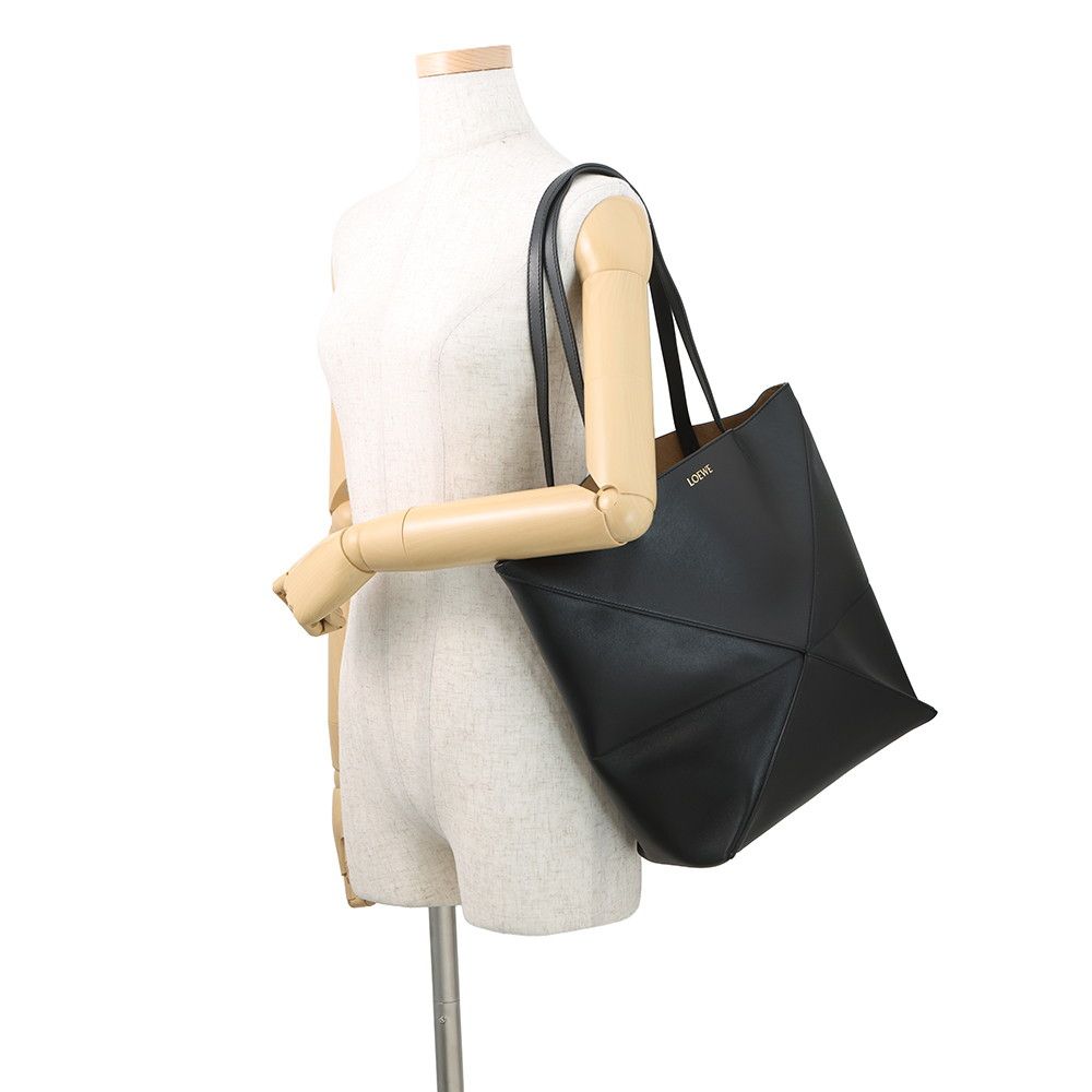 Loewe Tote Puzzle Fold Shiny Calf Leather Black — view 4