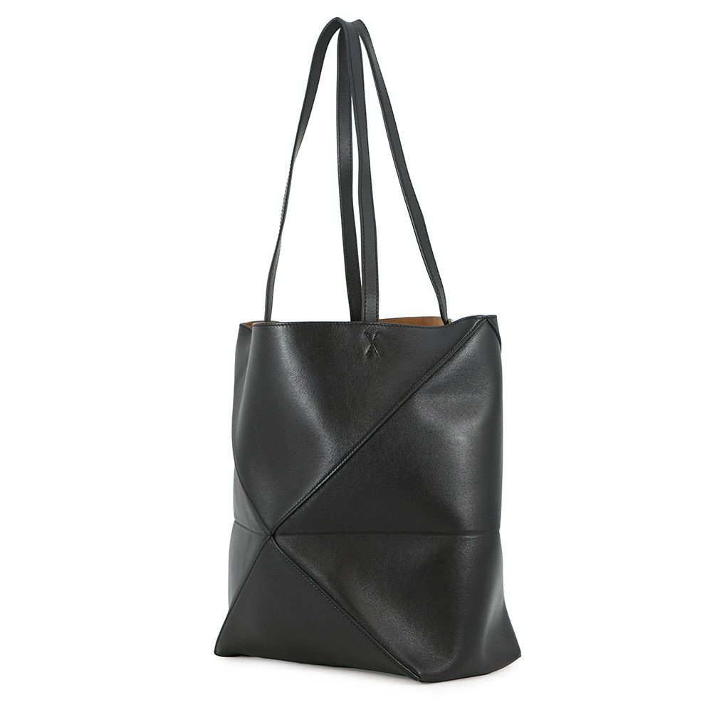 Loewe Tote Puzzle Fold Shiny Calf Leather Black — view 2