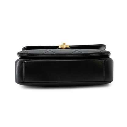 Chanel Chain Shoulder Bag Quilted Mini Flap CC Logo Lambskin Black — view 3