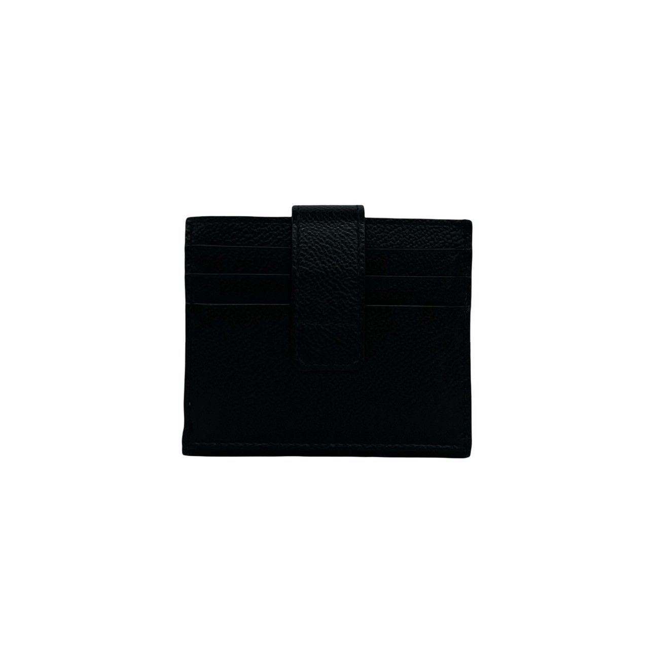 Prada Logo Leather Bifold Card Case Mini Wallet Business Holder Black — view 2
