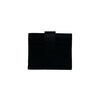Prada Logo Leather Bifold Card Case Mini Wallet Business Holder Black — view 2