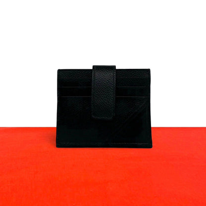 Prada Logo Leather Bifold Card Case Mini Wallet Business Holder Black