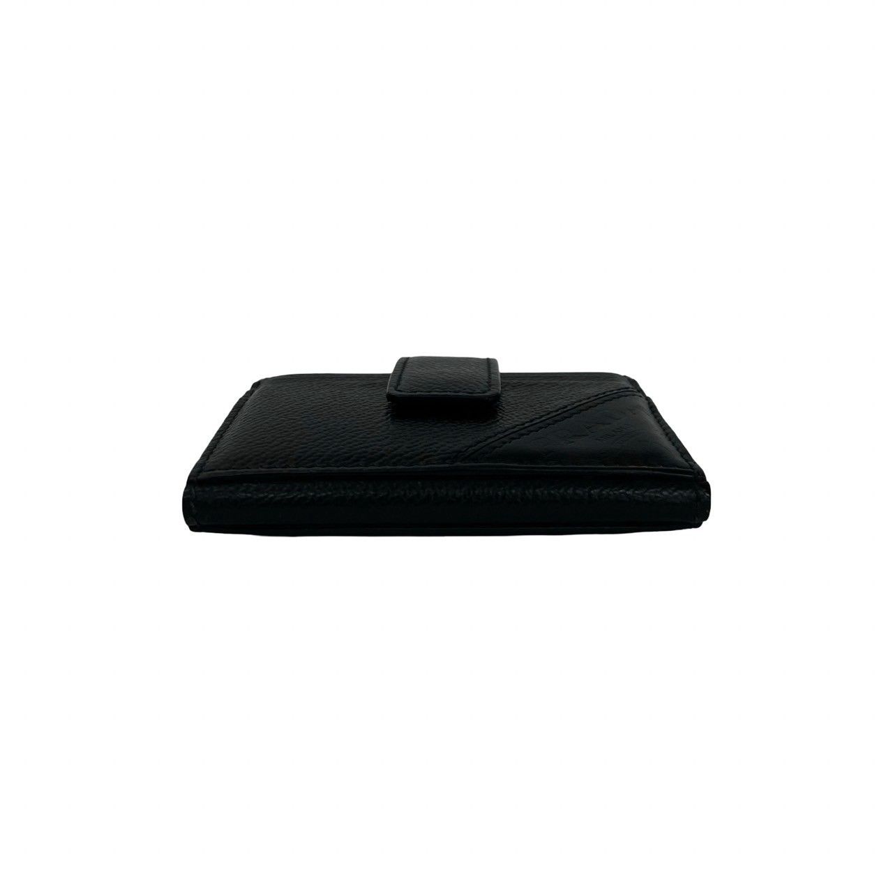 Prada Logo Leather Bifold Card Case Mini Wallet Business Holder Black — view 5