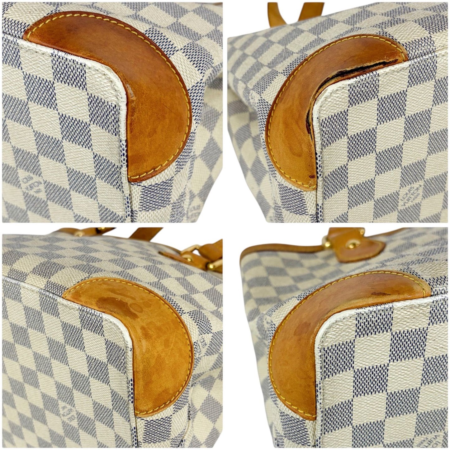 Louis Vuitton Damier Azur Leather Hampstead PM Tote Shoulder — view 6