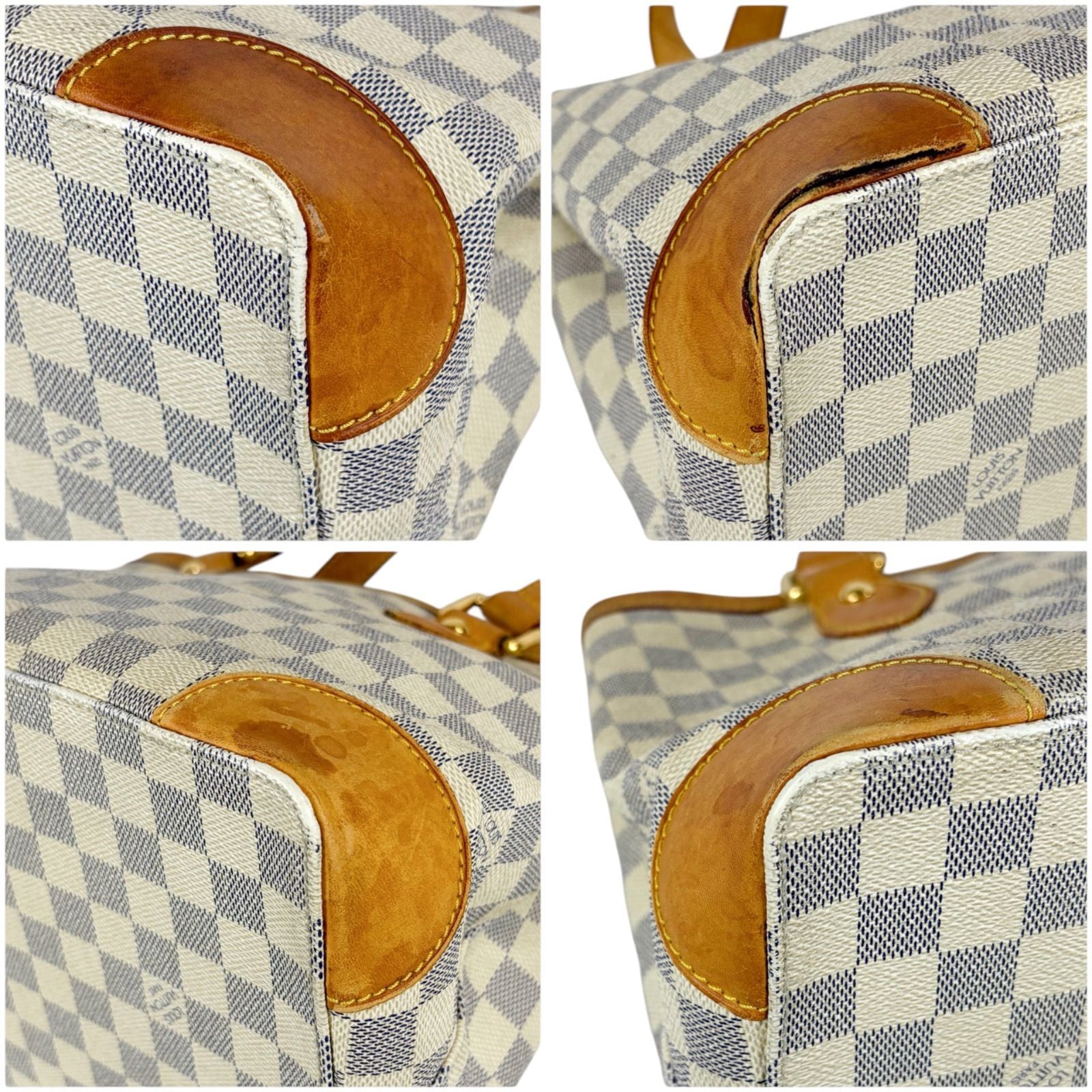 Louis Vuitton Damier Azur Leather Hampstead PM Tote Shoulder — view 6