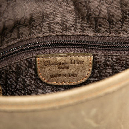 Dior Gaucho Handbag Shoulder Beige Leather — view 5