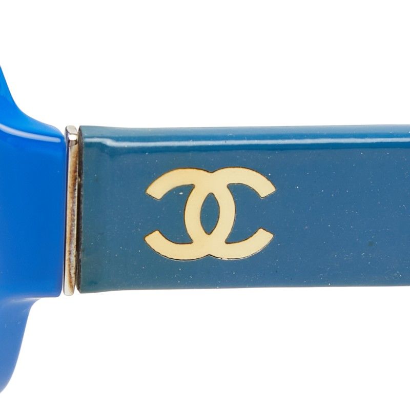 Chanel CC Logo Gradient Sunglasses Blue Acetate Eyewear — view 5
