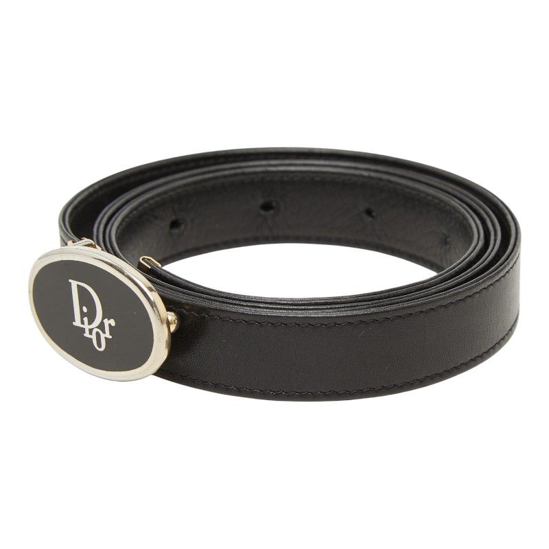 Dior Logo Belt 70 28 Black Leather — view 2