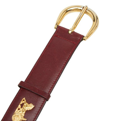 Celine Vintage Carriage Belt 70 Wine Red Bordeaux Leather — view 4