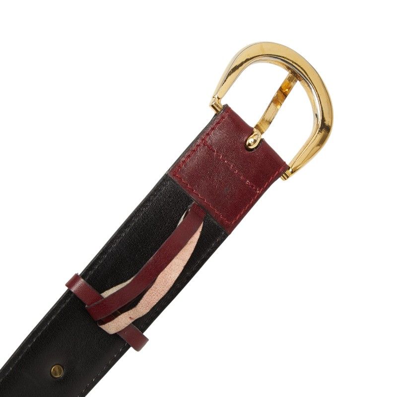 Celine Vintage Carriage Belt 70 Wine Red Bordeaux Leather — view 5