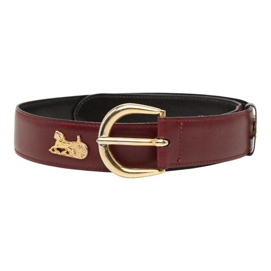Celine Vintage Carriage Belt 70 Wine Red Bordeaux Leather