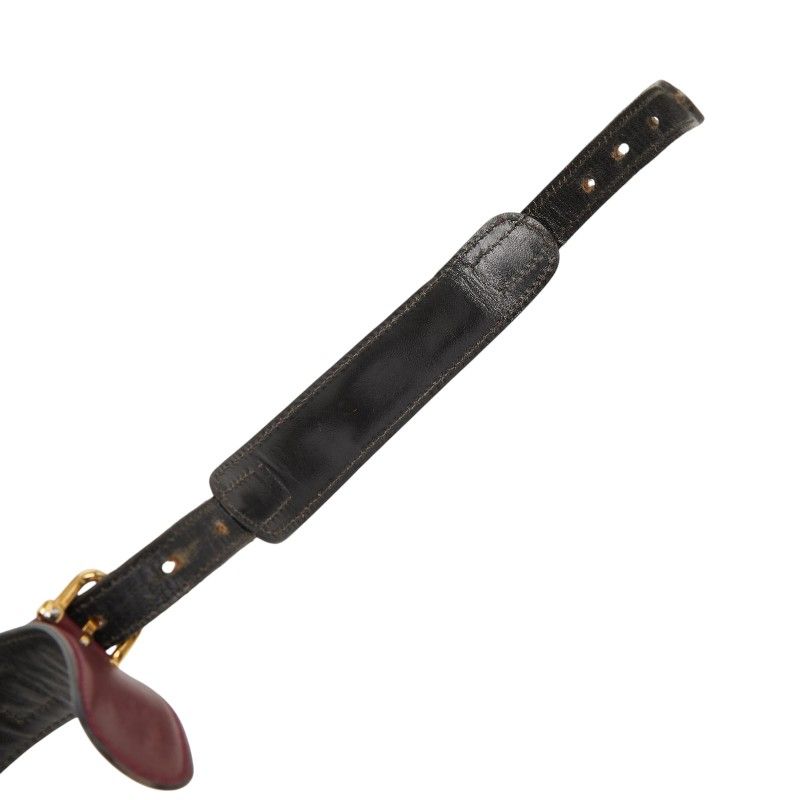 Celine Vintage Carriage Belt Wine Red Bordeaux Leather — view 6