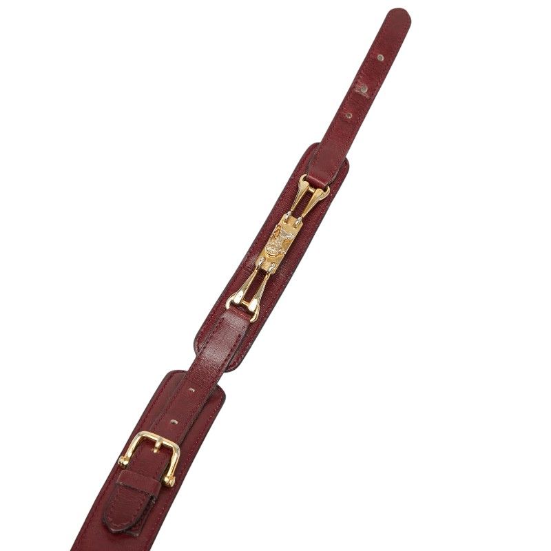 Celine Vintage Carriage Belt Wine Red Bordeaux Leather — view 5