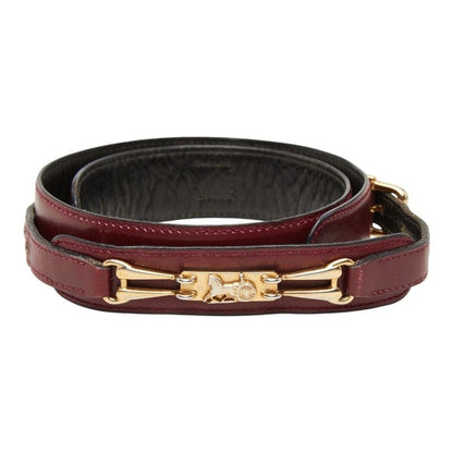 Celine Vintage Carriage Belt Wine Red Bordeaux Leather