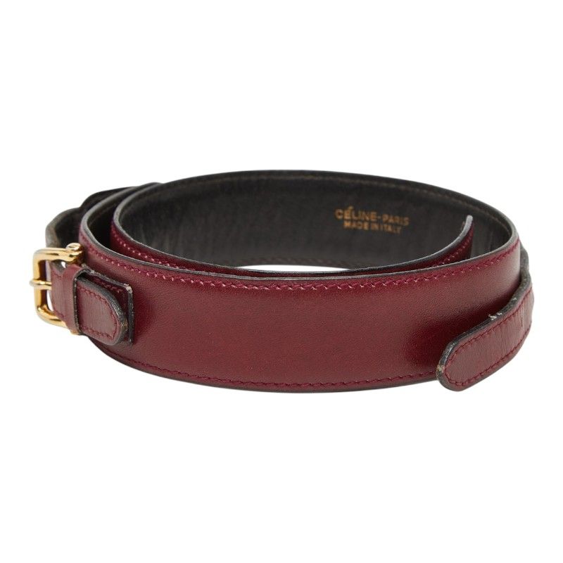 Celine Vintage Carriage Belt Wine Red Bordeaux Leather — view 3