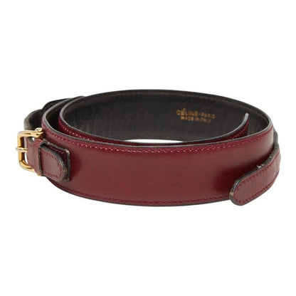 Celine Vintage Carriage Belt Wine Red Bordeaux Leather — view 3