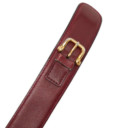 Celine Vintage Carriage Belt Wine Red Bordeaux Leather — view 4